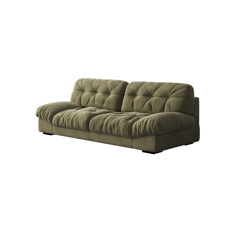 Contemporary Tufted Leather Sofa 41.34-In D Armless Living Room Sofa
