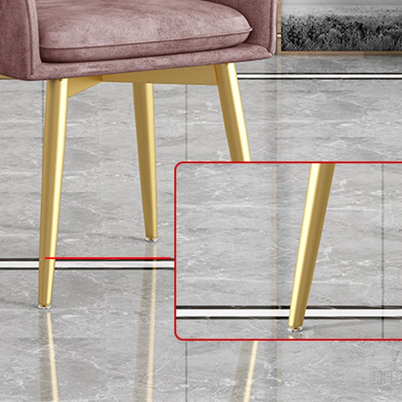 Glam Upholstered Arm Chair Velvet Parsons Dining Chair for Dining Room