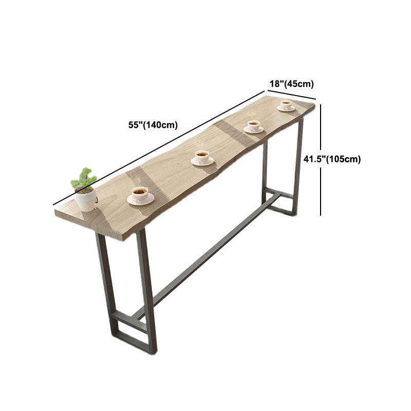 Modern Solid Wood Bar Table Set Rectangular 1/5 Pieces Counter Table with High Stools