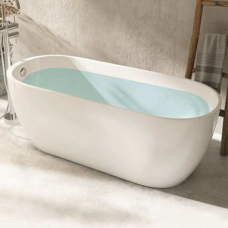 Modern Acrylic Oval Bathtub Freestanding Soaking Bathtub with Drain Bath Tub