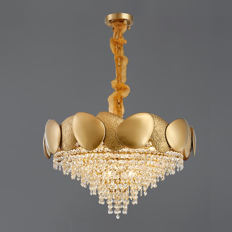 Iluminación de lámpara de lámpara de cono de estilo moderno Luz de colgante de metal transparente