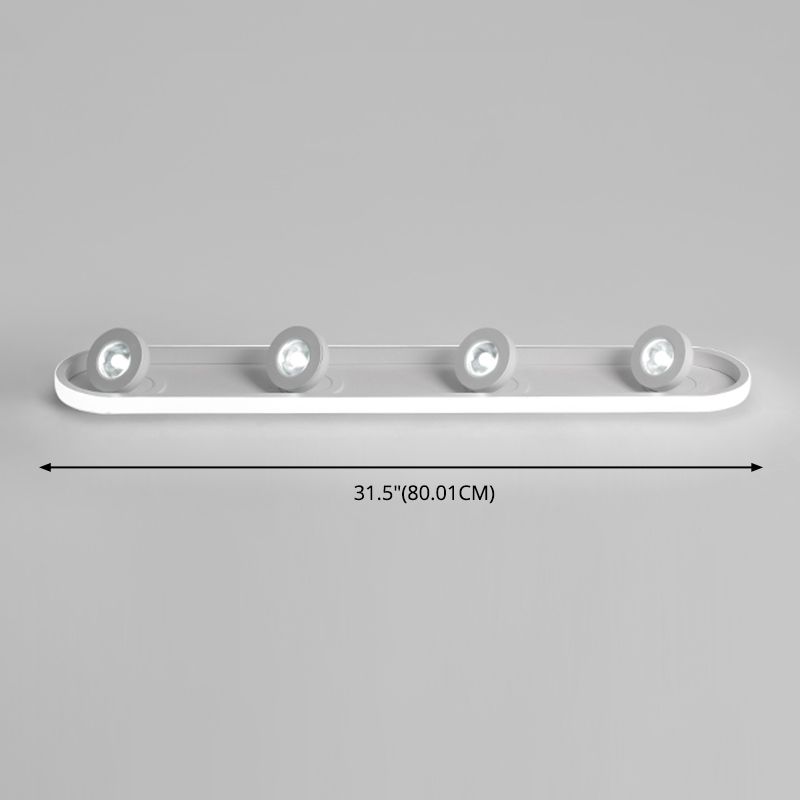 4 Lights Adjustable LED Flush Light with Linear Aluminum Modern Style Living Room Track Lighting Heads