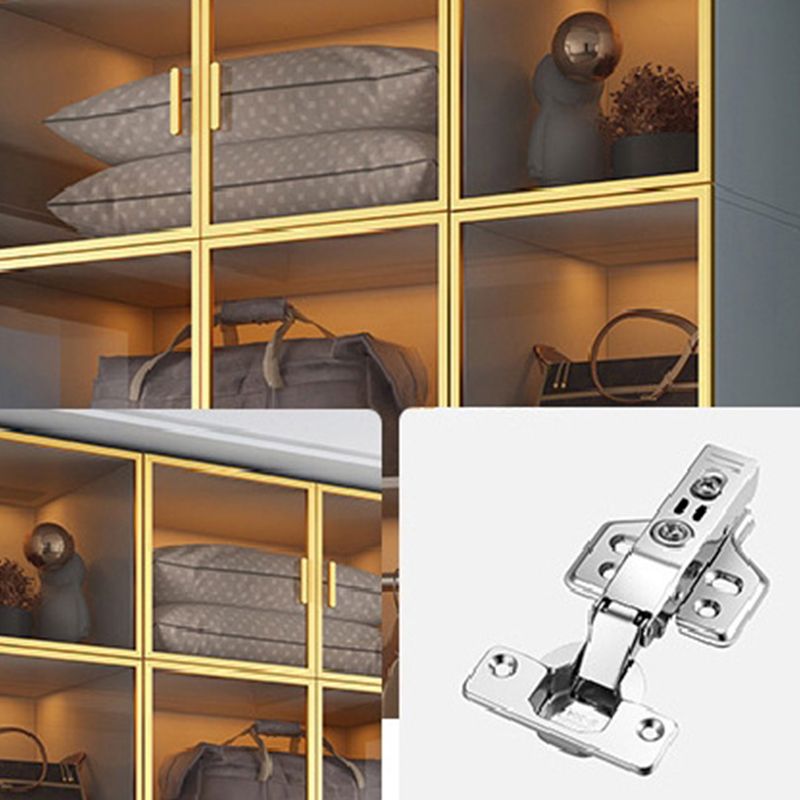 Modern Wood and Glass Wardrobe Freestanding Wardrobe with Soft Close Drawers and Doors