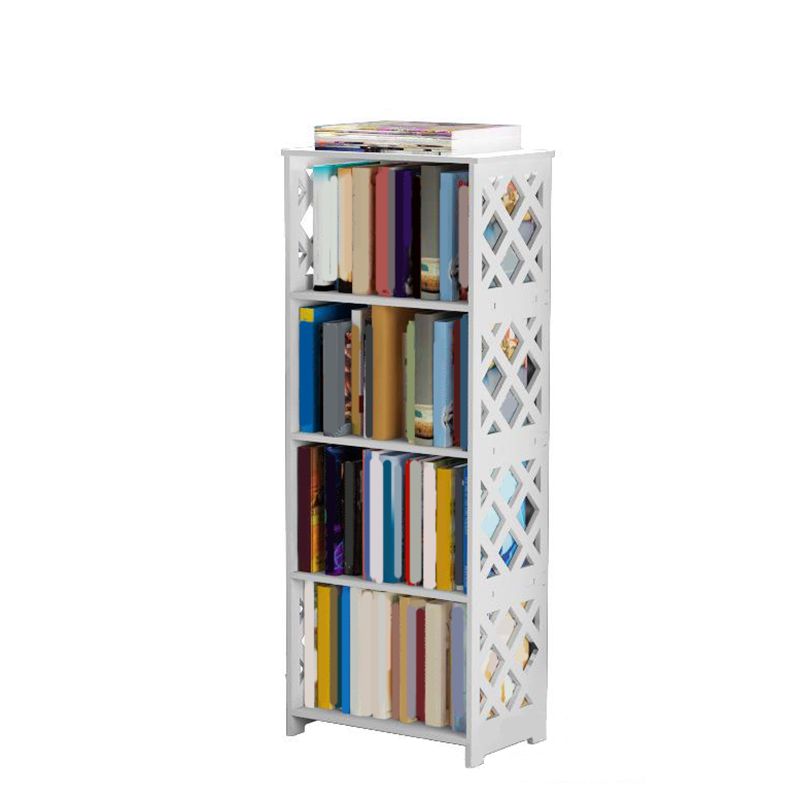 Standard Contemporary Shelf Bookcase Plastic White Closed Back Bookcase