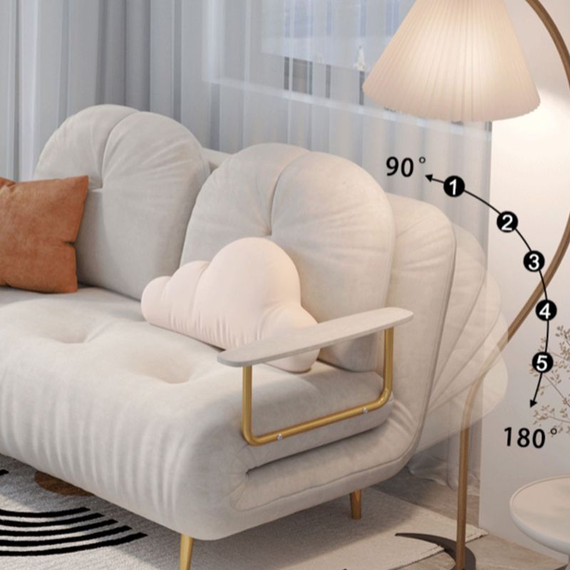 Tufted Glam Convertible Sofa Full/Queen-size Upholstered Loveseat with 2 Pillows