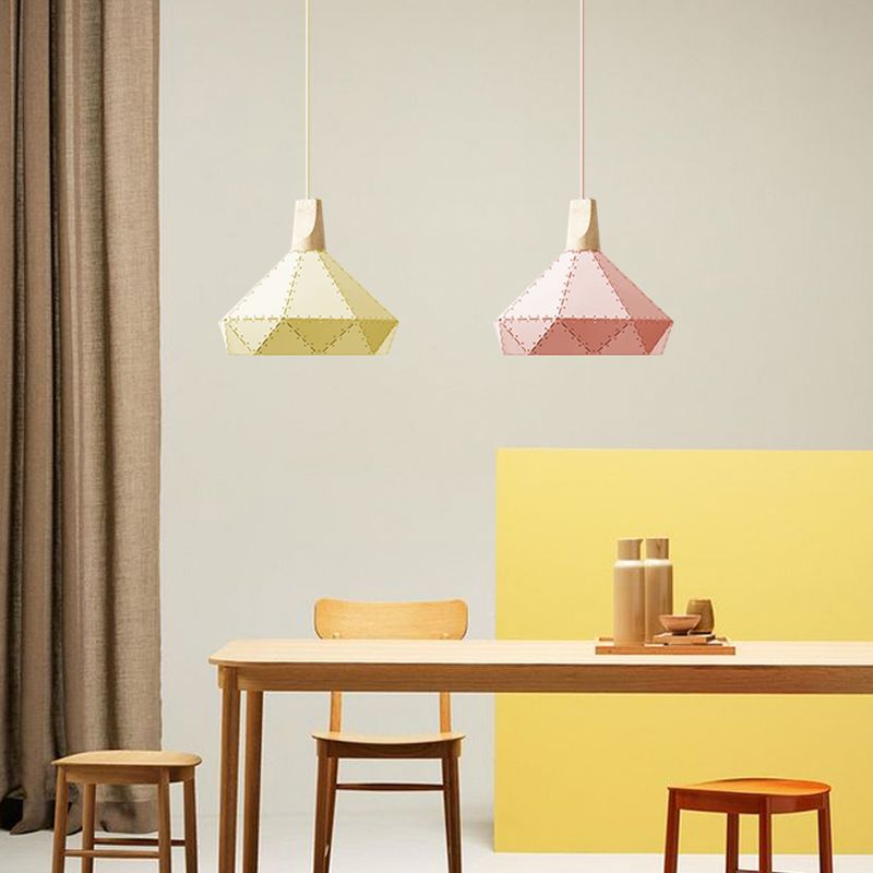 Metal Dome Hanging Lights Modern Macaron Style 1 Light Pendant Light pour salle à manger