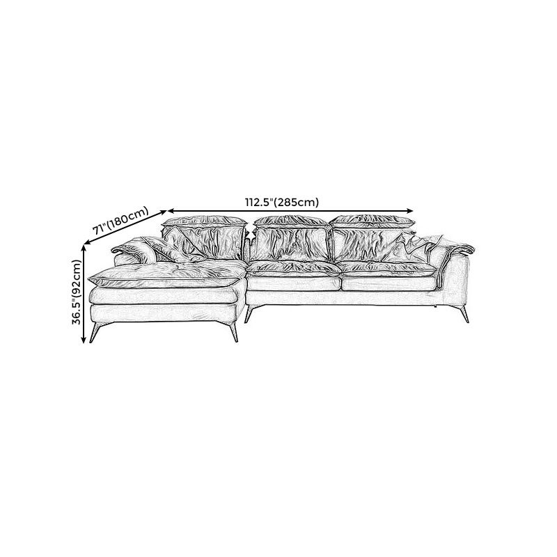 Pillow Top Arm Sectionals 26.22"High Faux Leather Cushion Back Sofa, Black