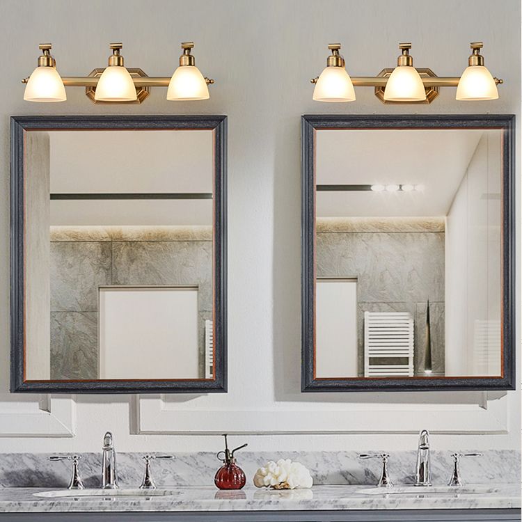 Lampada a parete moderna a parete lampada con foglie di pannelli conici in bronzo con tonalità di vetro