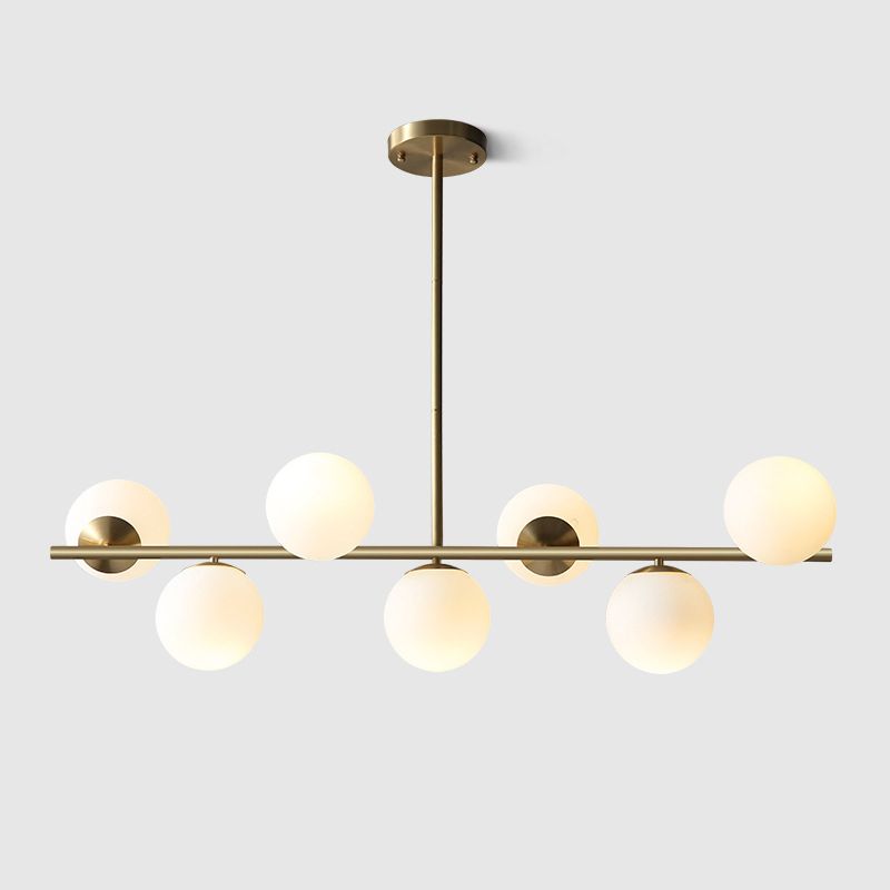 Luce isola a 7 luci d'oro nella moderna luce a sospensione di rame Sputnik in stile creativo con tonalità di vetro