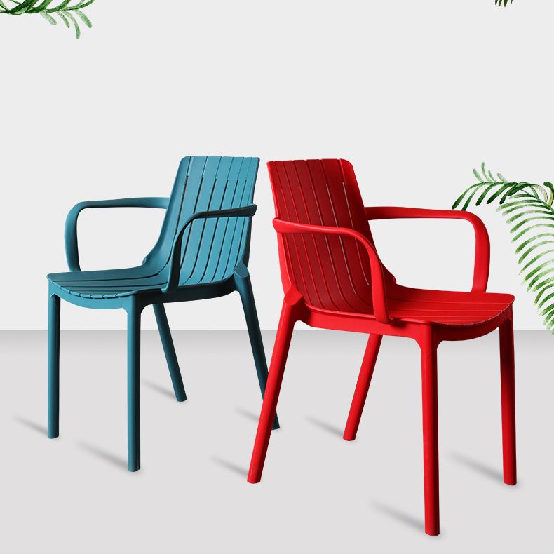 Chaise de salle à manger en plastique moderne sans bras, chaise latérale de salle à manger à dossier ouvert pour la cuisine