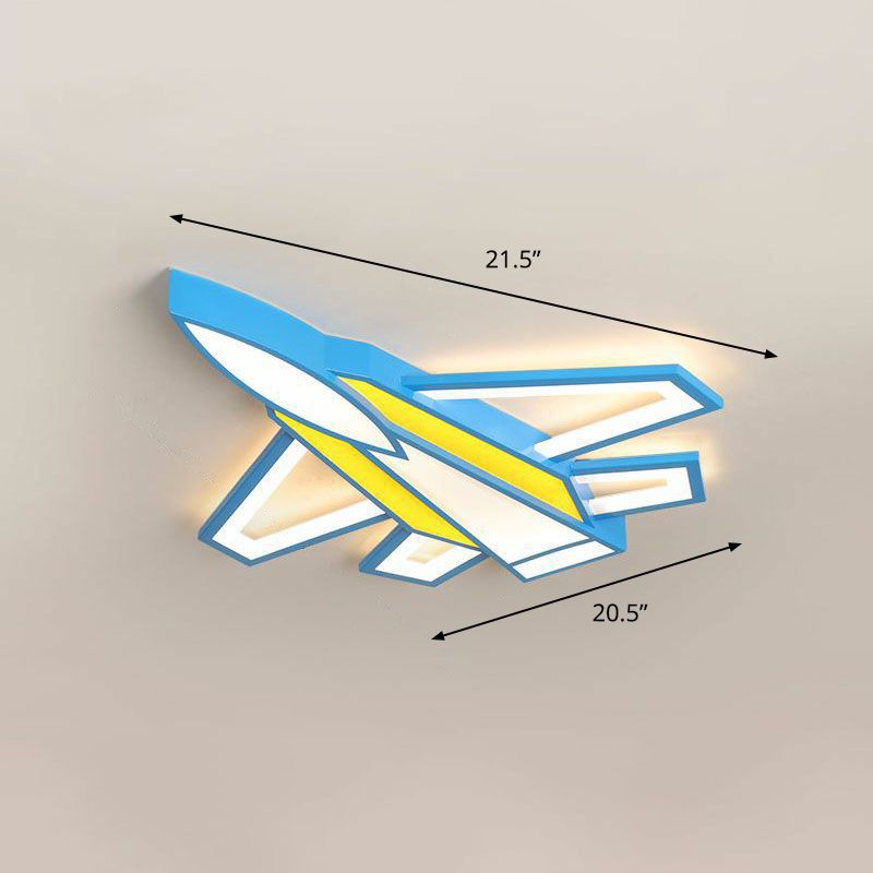 Geel Vliegtuig Flush Plafond Licht Kids Acryl LED Flush Mount Verlichting voor Nursery