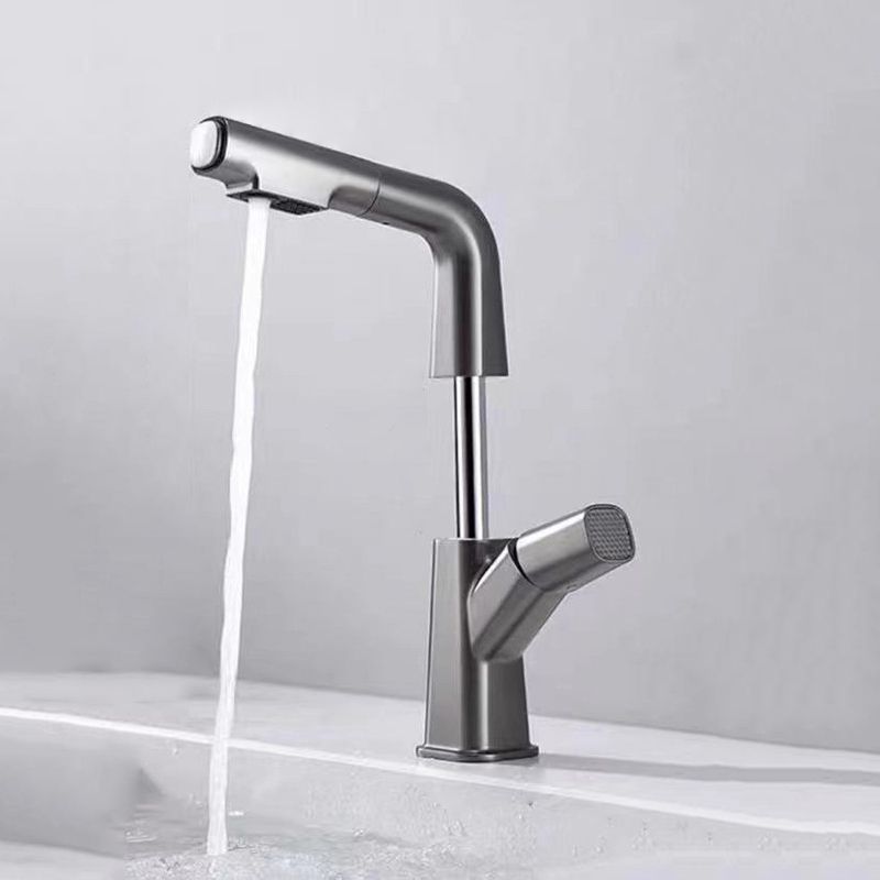 Pull-out 1 Hole Bathroom Faucet with Water Hose Vessel Faucet