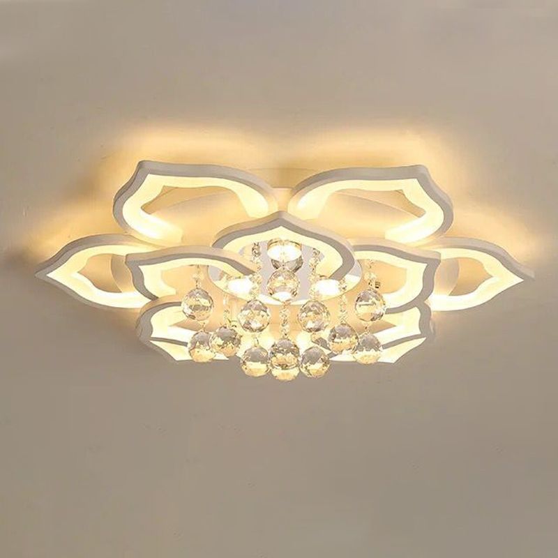 Bloemvorm LED kristallen plafondlamp moderne acryl inbouw voor woonkamer