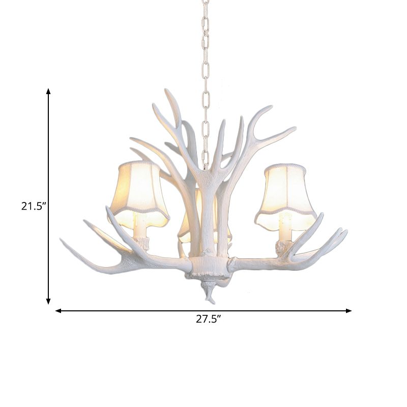 3/4/5 Lights Chandelier Lighting Fixture Modern Cone Resin Ceiling Suspension Lamp in White for Living Room