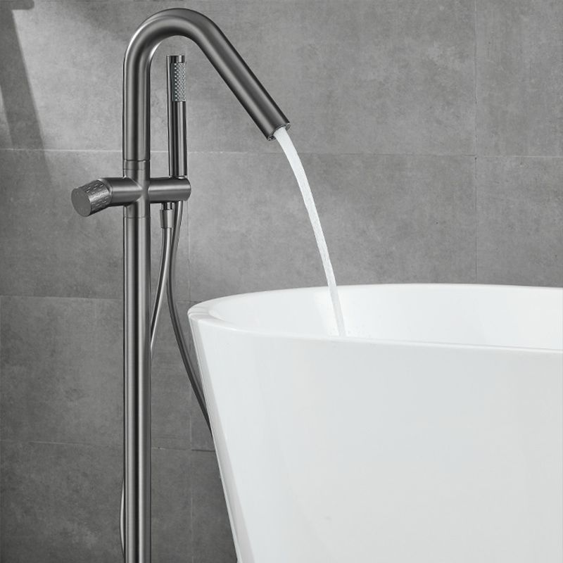 Floor Mounted Metal Freestanding Tub Filler Hand Shower Freestanding Faucet