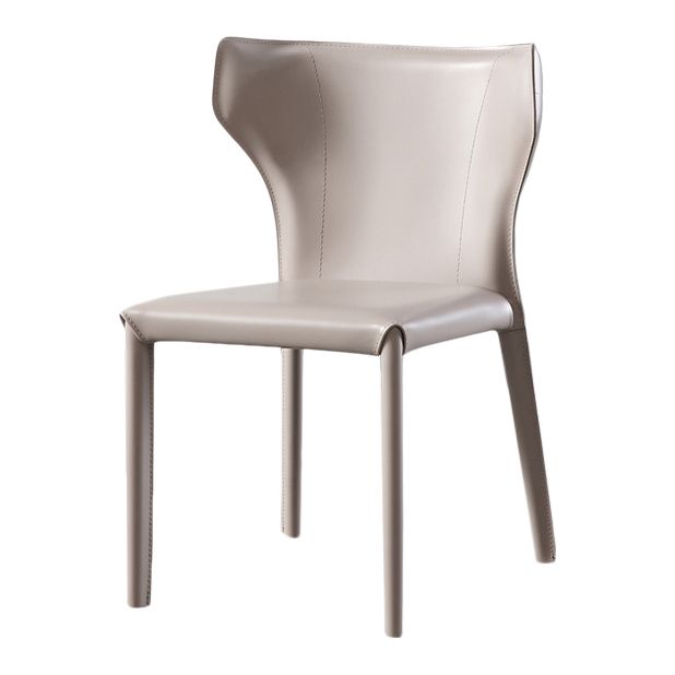 Modern Style Leather Dining Side Chair Wingback Side Armless Chair for Restaurant Use