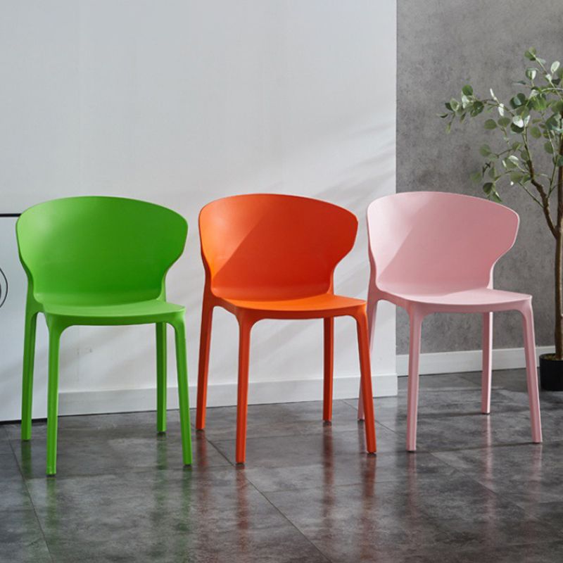 Silla lateral de plástico moderna para interiores y exteriores, silla con respaldo