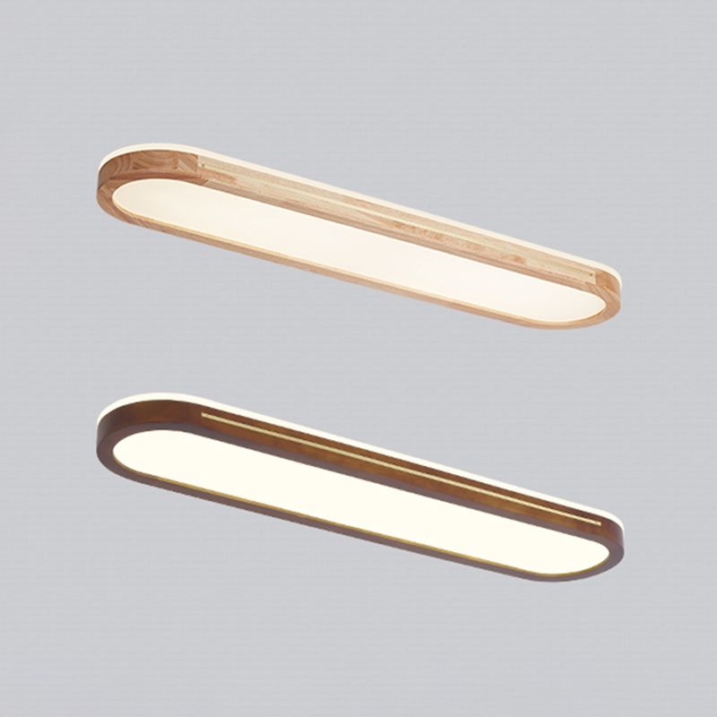 Minimalismo de madera 1-Luz de montaje de la lámpara de montaje de descarga lineal de luz de techo para dormitorio