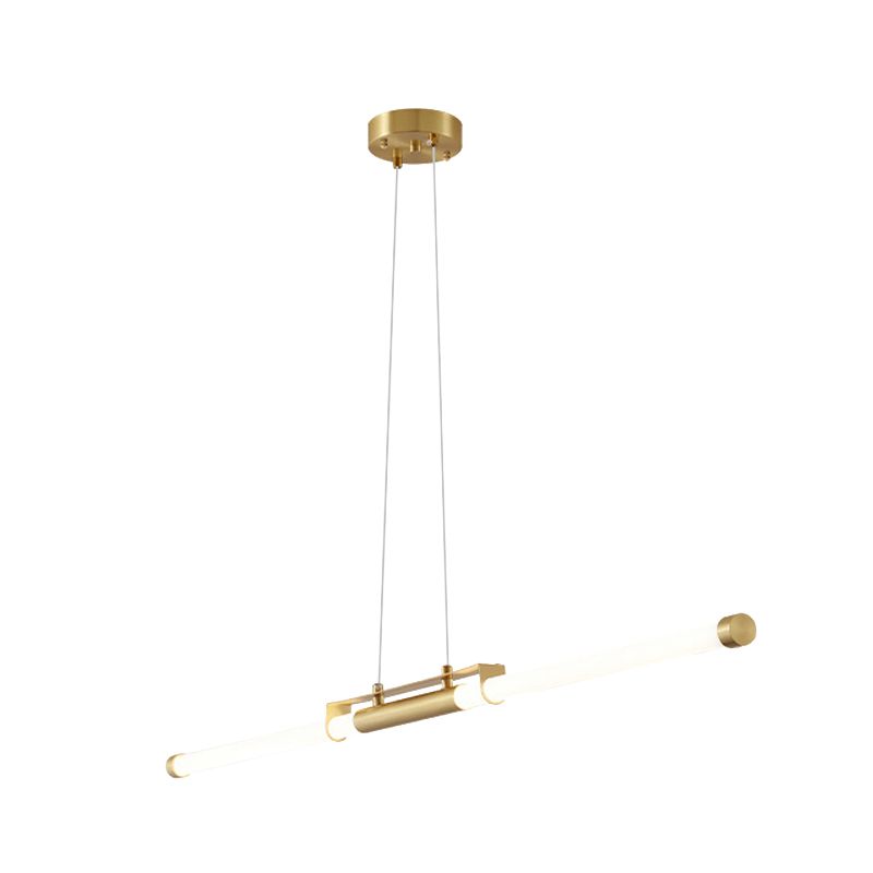 2-Light Linear Island Pendant Lighting Modern Metal Island Light Fixtures