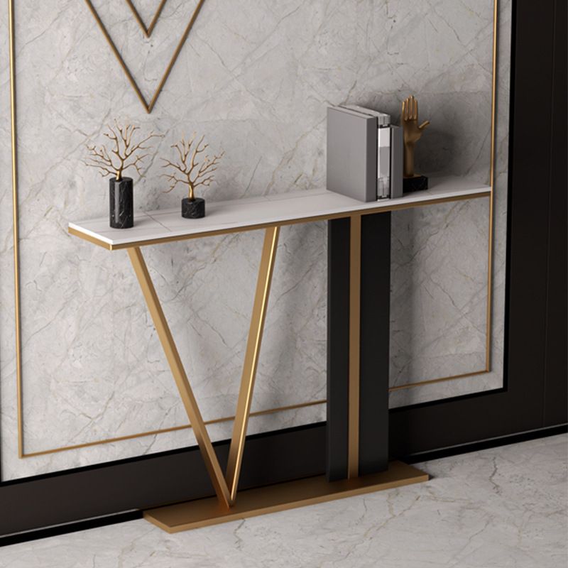 Glam Scratch Resistant Console Table Stain Resistant Stone Console Sofa Table for Hall