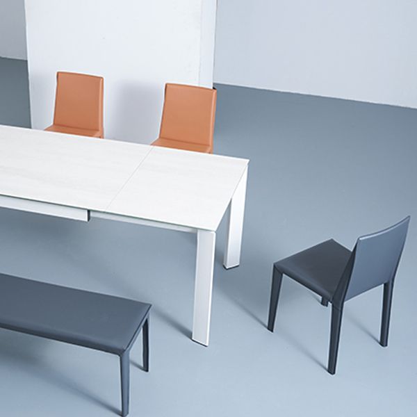 Modern Leather Armless Dining Chair Metal Dining Room Chairs for Home Use