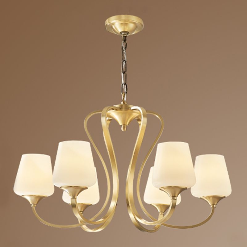 Jar-Shaped Pendant Lights Modern Glass Pendant Chandelier in Gold