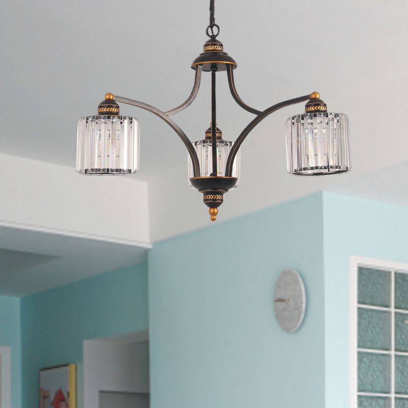 Curva Brazo de la sala de estar Luz Luz tradicional transparente de cristal Tri-sado