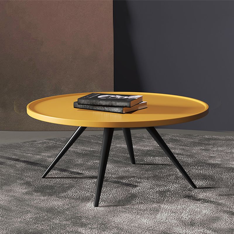 Pine Wood 4 Legs Coffee Table Modernism Round Tray Table Cocktail Table