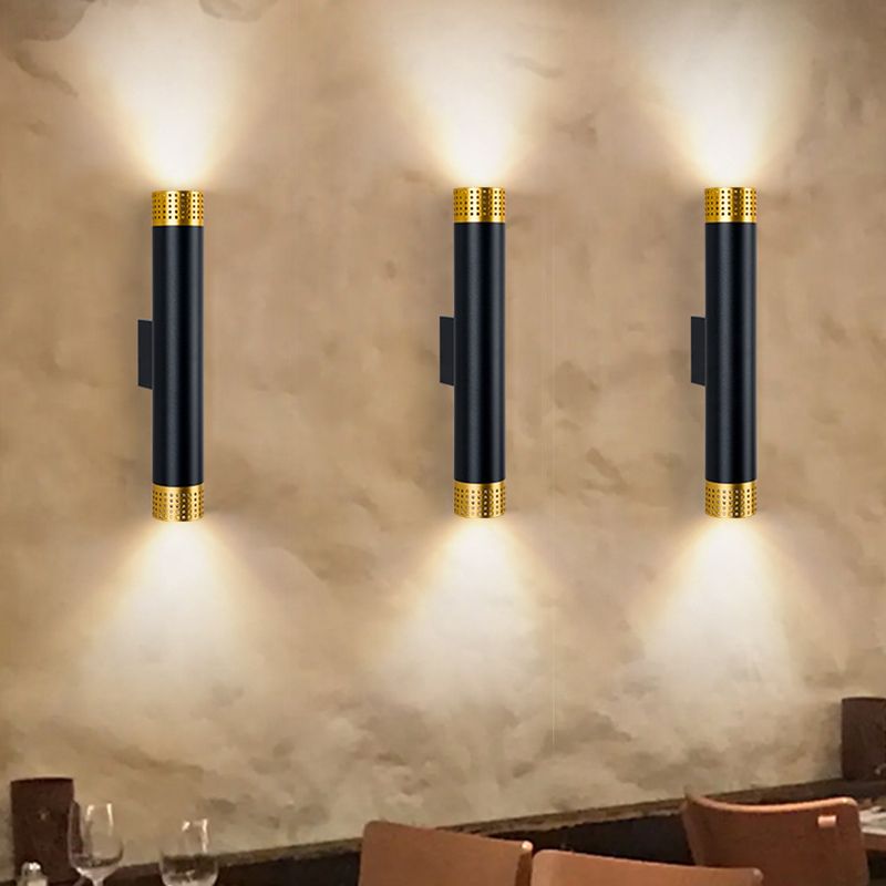 2 Lights Cylinder Wall Lights Modern Style Metal Wall Mounted Lamps
