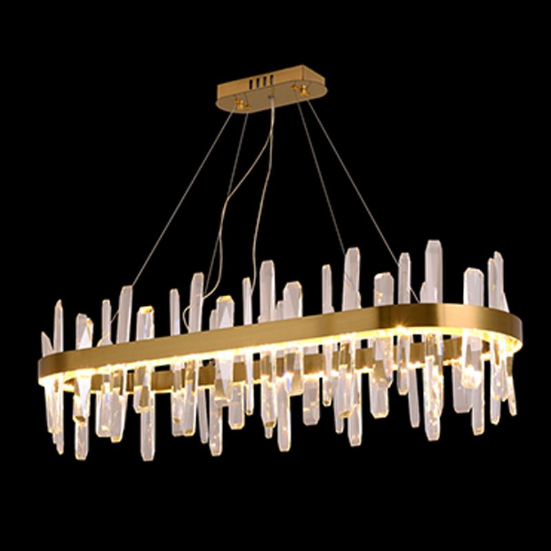 Moderner Anhänger Lichtkreis Kristall Ein leicht helles Inselbeleuchtung Idee für Esszimmer