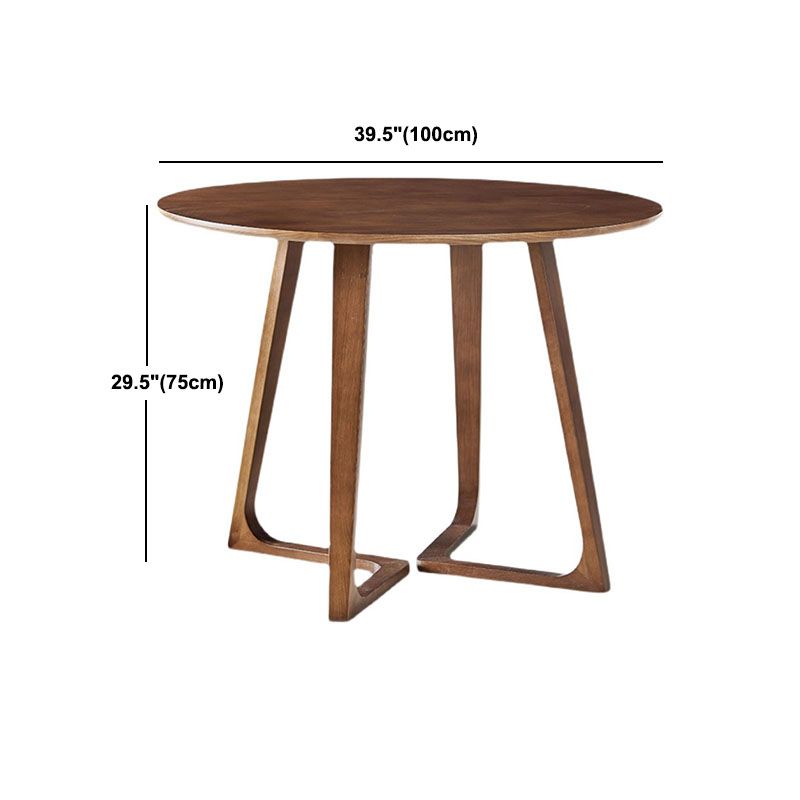 Simple Walnut Ash Dining Table Double Solid Wood Pedestal Home Table