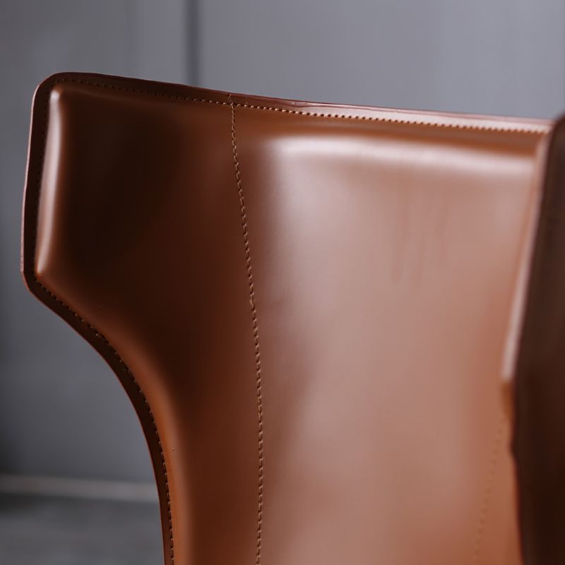 Contemporary Style Wingback Chair Armless Leather Dining Chairs