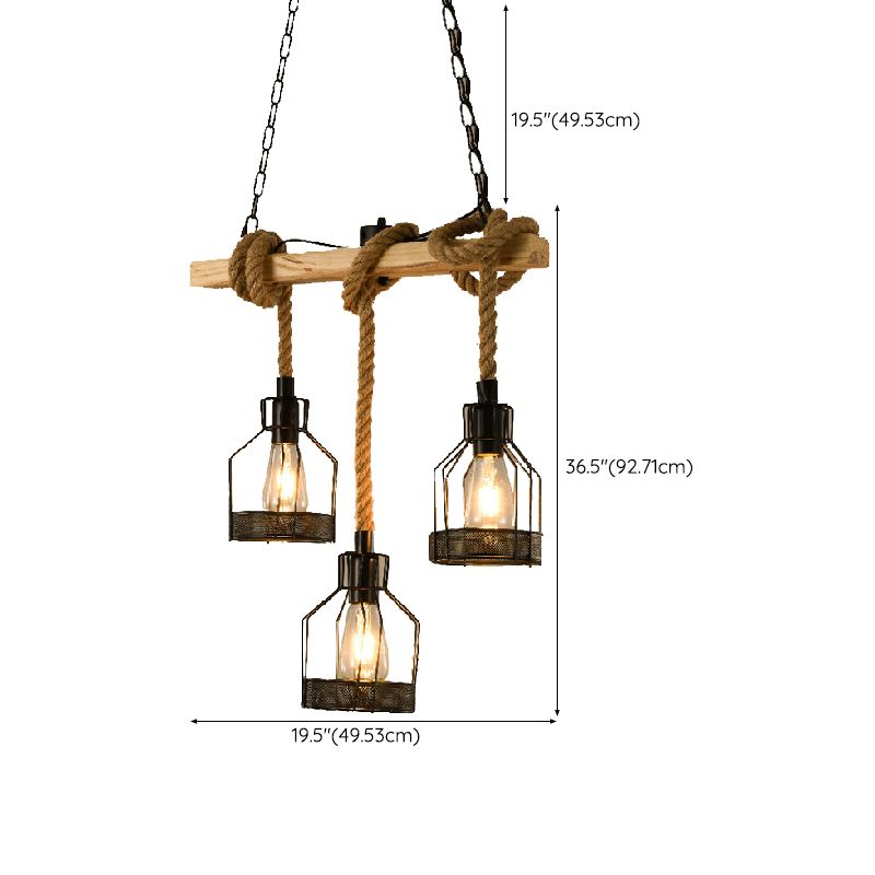 Industrial Island Light Metal Pendant Lighting Fixture for Dining Room