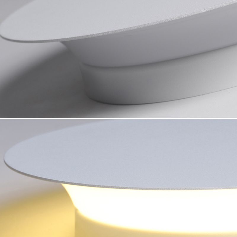 LED Metal Modern Wall Sconce Circular Shape Wall Light with Acrylic Shade for Bedroom