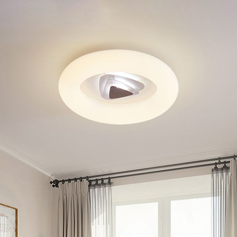 Oval/Triangle/Round Ceiling Flush Mount Contemporary Acrylic White LED Flush Mount Recessed Lighting for Living Room