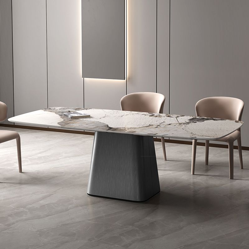 Modern Dining Rectangle Table Sintered Stone Table with Metal Leg for Home