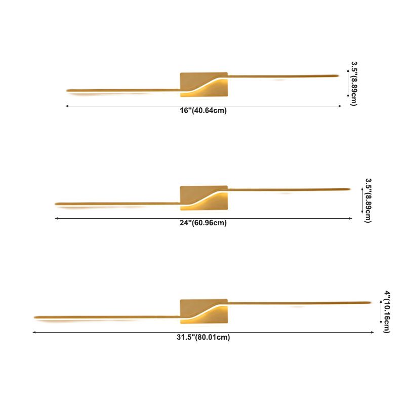 Modern Simple Metal Vanity Light Strip Shape Vanity Lamp with Silica Gel Shade for Bedroom