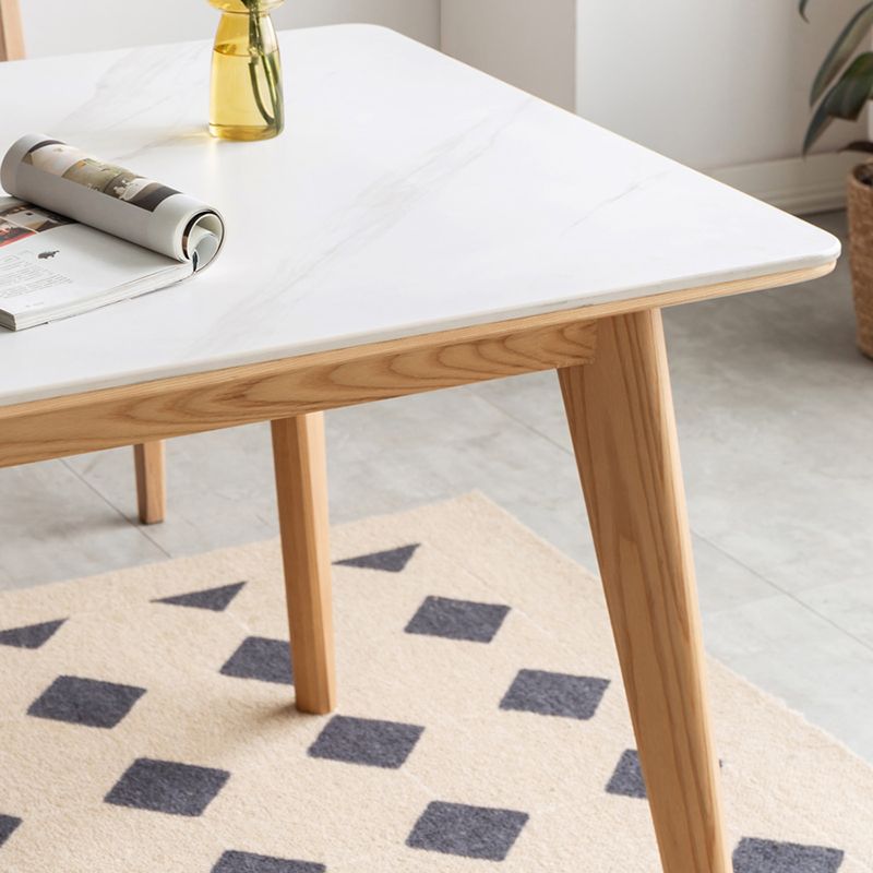 Modern Rectangle Stone Dining Table Ash Legs for Dining Room