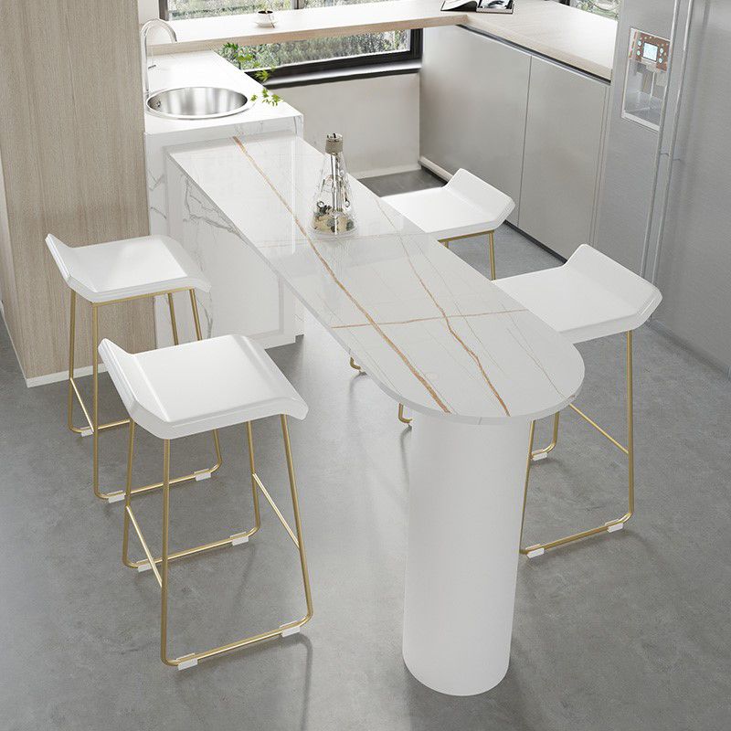 Modern Irregular Shape Bar Table Set 1/2/5 Pieces Sintered Stone Counter Table with Stools