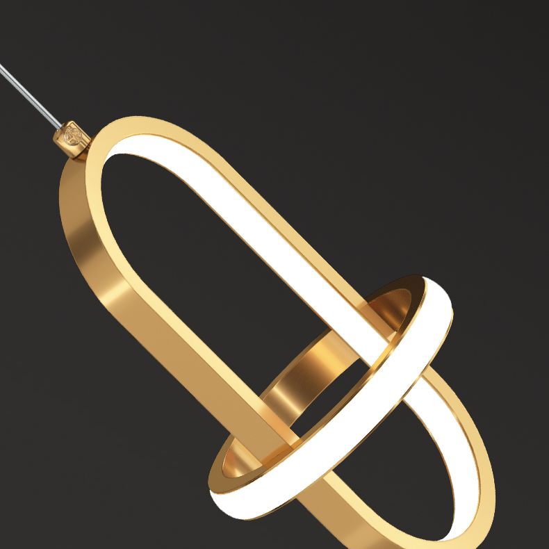 Metal Geometric Pendant Lighting Fixture Minimalist LED Pendant Ceiling Light for Bedroom