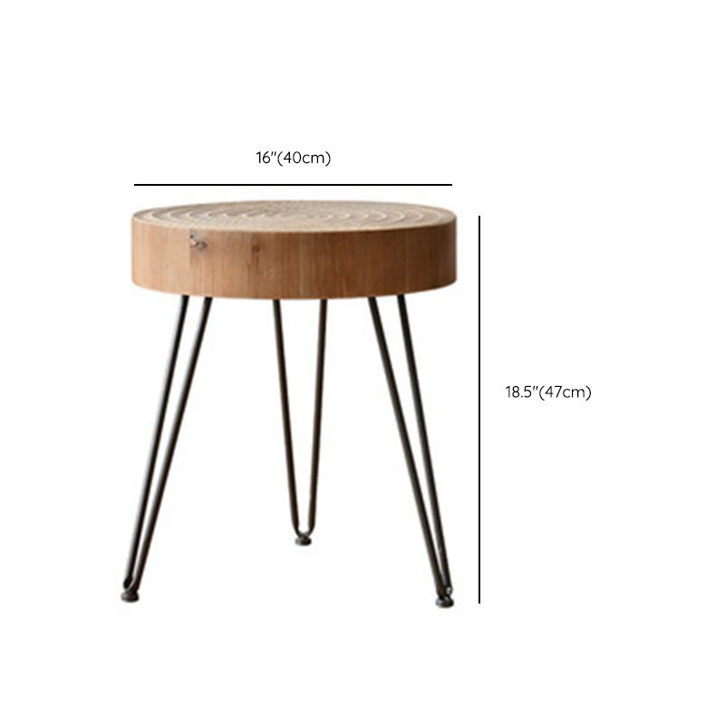 Iron 4 Legs Cocktail Table Scandinavian Round Wooden Coffee Table for Home