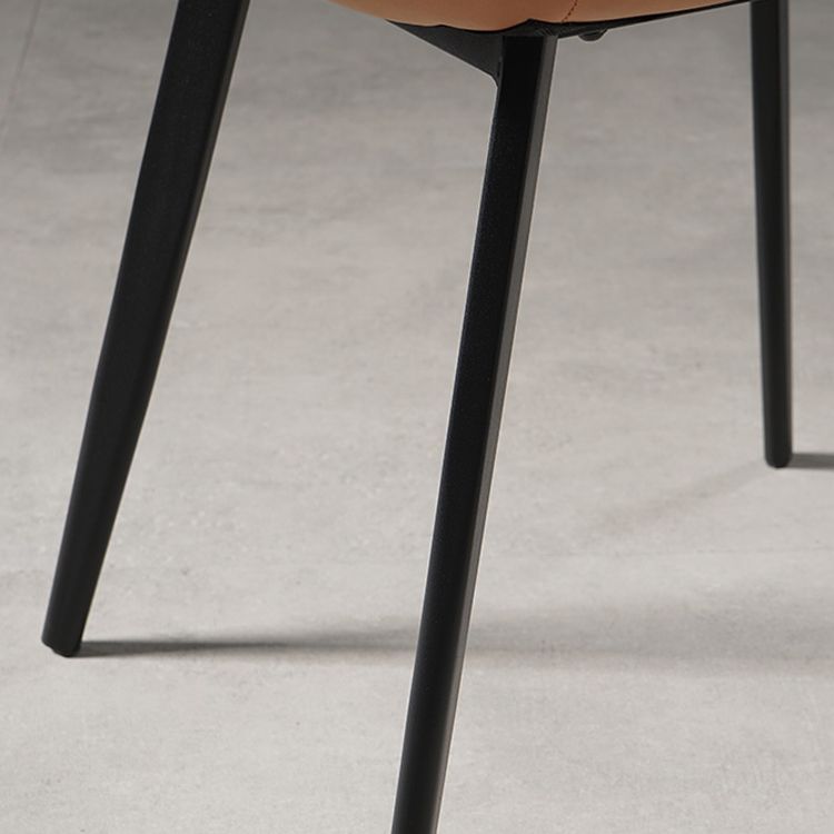 Silla lateral de comedor de metal de estilo nórdico, silla lateral de comedor sin brazos para cocina