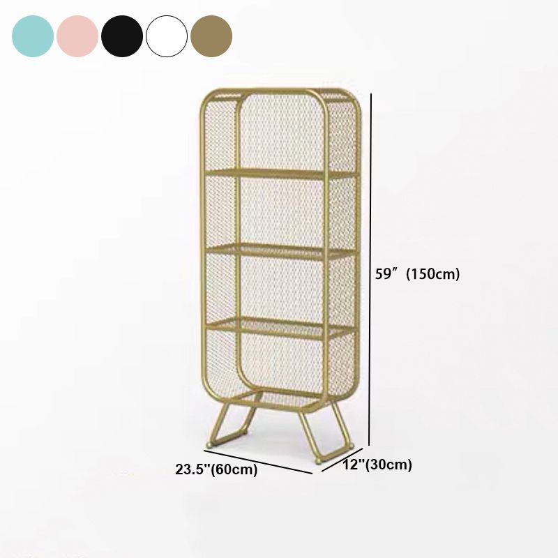 Iron Modern Standard Bookshelf Closed Back Vertical Bookcase for Home