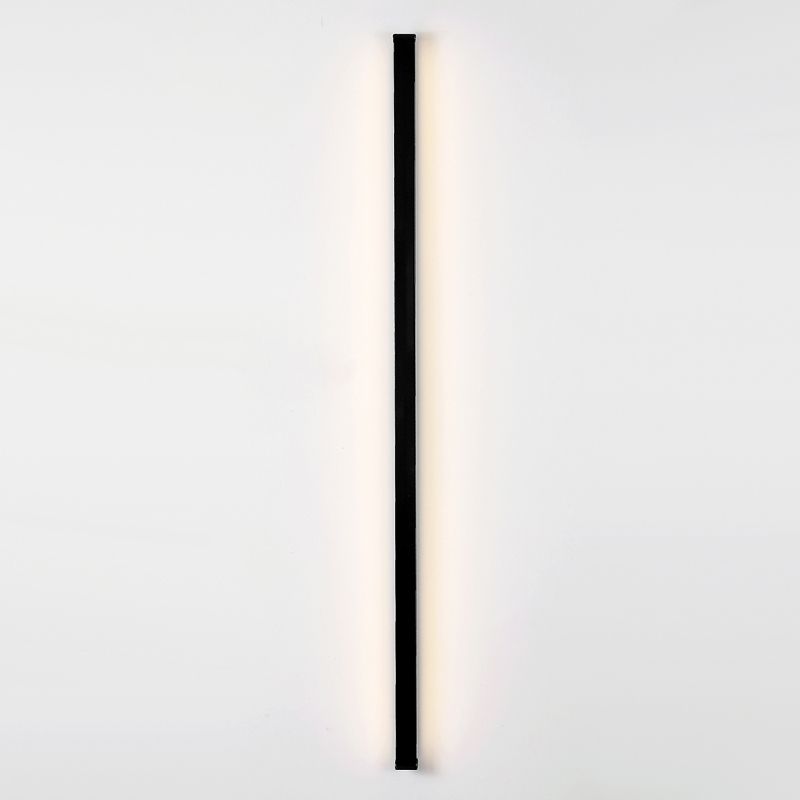 Black Rectangular Wall Light Sconces Modern Style Aluminum 1-Light Wall Lamps