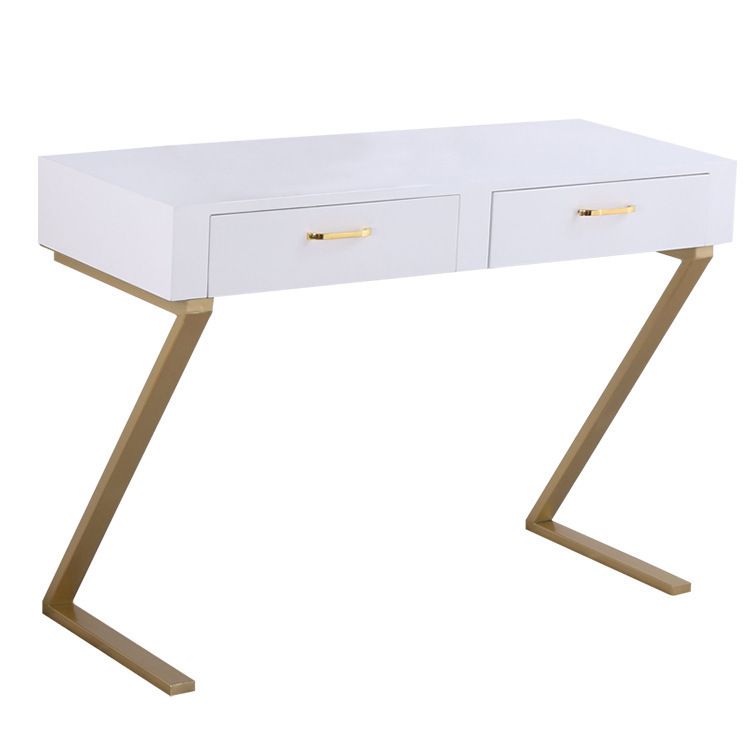 Glam Dresser with 2 Storage Drawers White Vanity Table for Bedroom