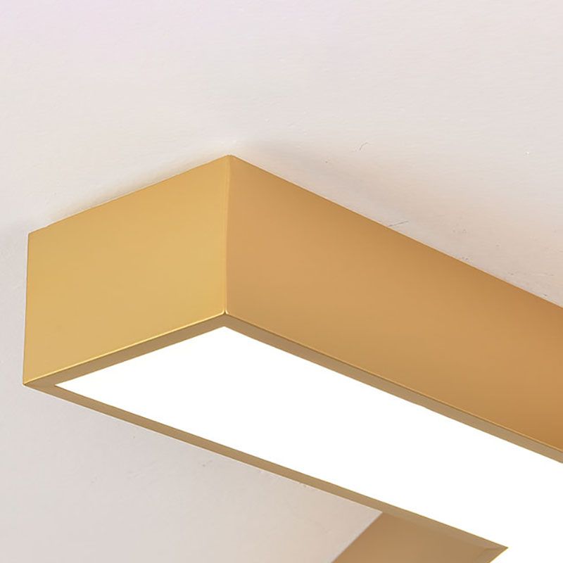 Modern Metal Ceiling Light Geometric Gold LED Flush Mount Light for Office