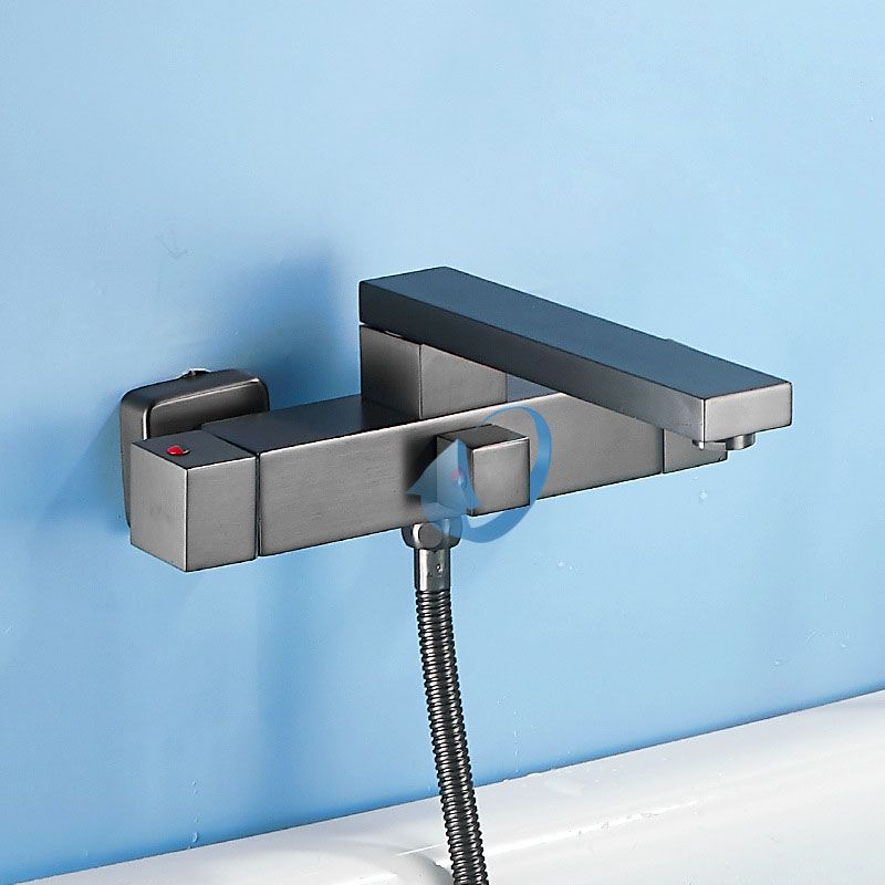 Wall Mounted MetalTub Filler Double Handles Wall Mounted Faucet