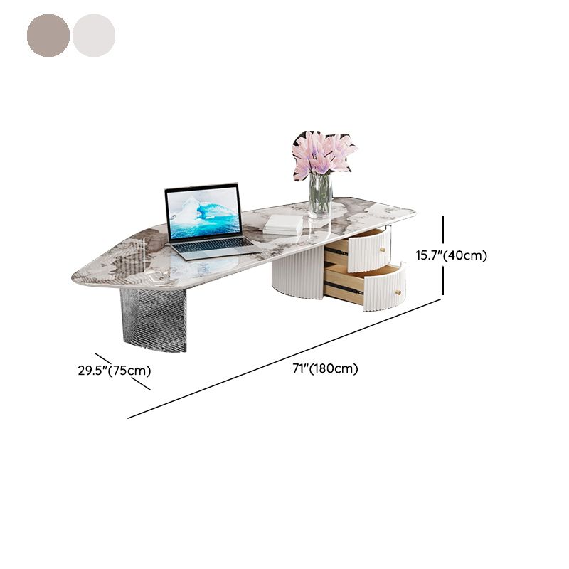 Modern Acrylic Legs Coffee Table Slate Coffee Table for Living Room