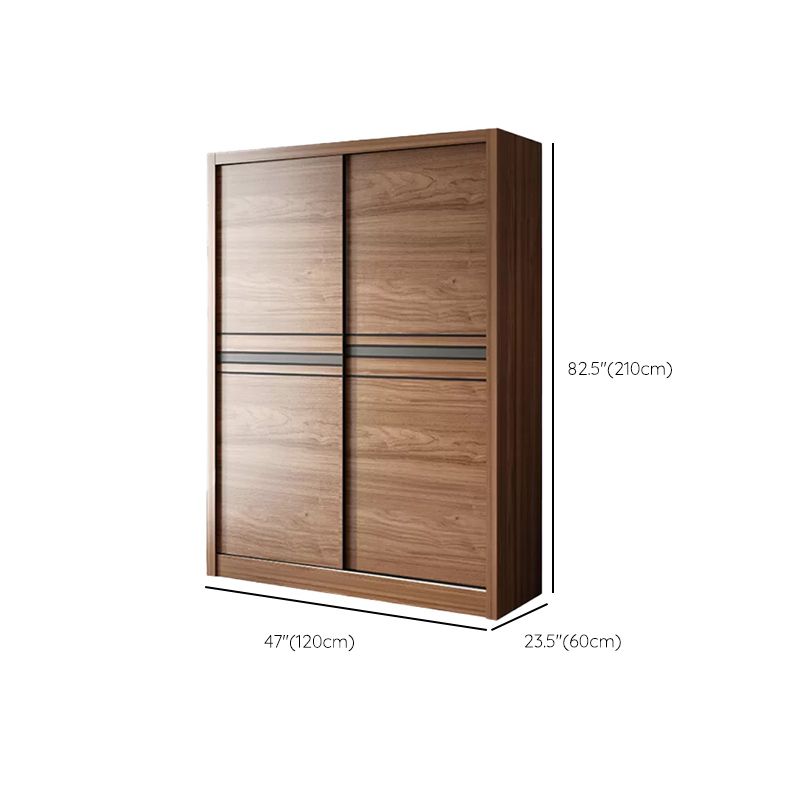 Bedroom Wooden Storage Cabinet Traditional Sliding Doors Wardrobe Armoire