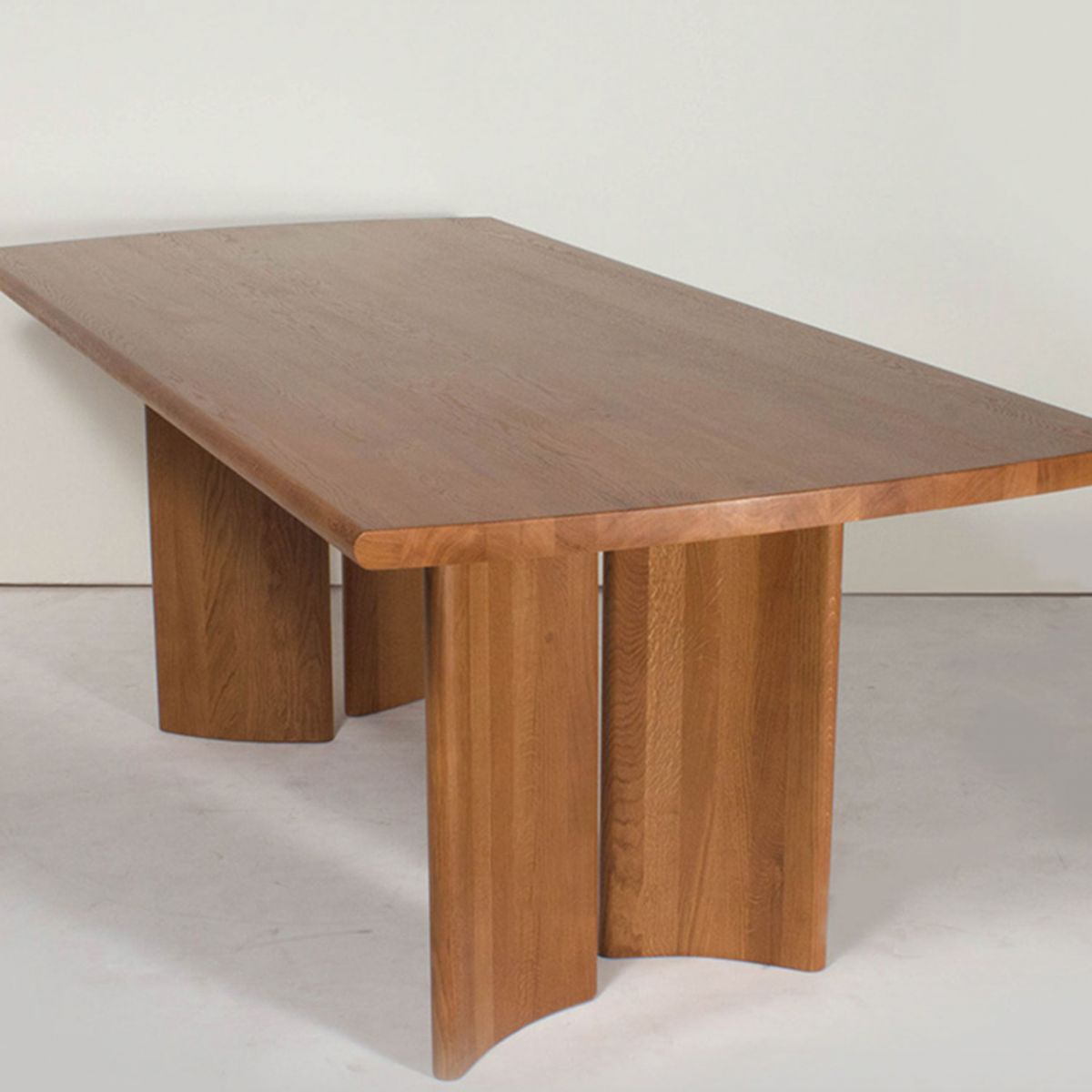 Modern Rectangle Solid Wood Dining Table Tripod Base Dining Table
